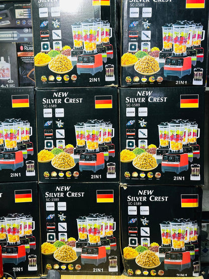 German Lot Imported 2L Powerful silver crest  2-in-1 Blender